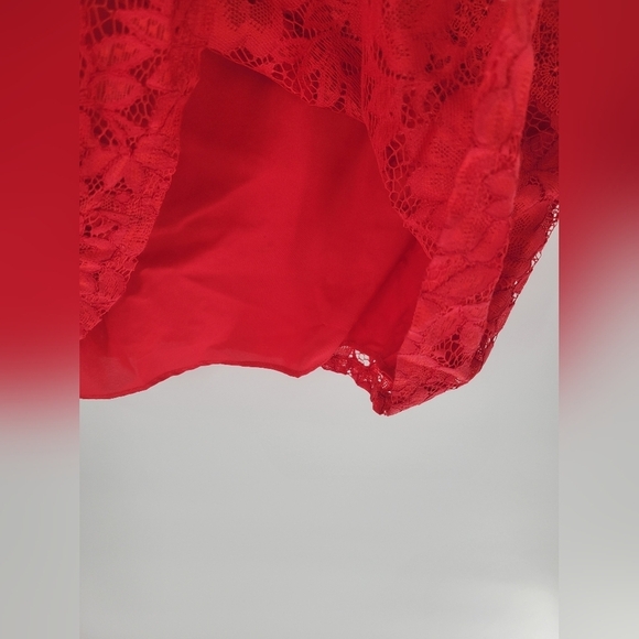 Laundry Lace Red Blouse Size S Short Sleeves - Picture 2 of 7